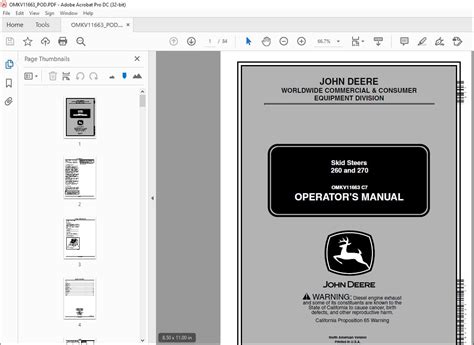 john deere 270 skid steer operators manual|john deere 260 loader specifications.